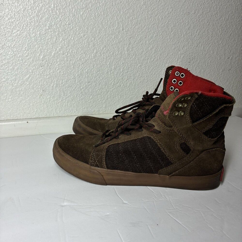 SUPRA Skytop Muska 001 Shoes Mens Size 7 Brown Suede High Top Skate Sneakers - Picture 9 of 16